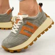 Khaki skórzane półbuty damskie Filippo Dp6743/25
