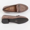 Szare loafersy damskie na obcasie, półbuty JEZZI 2167-1
