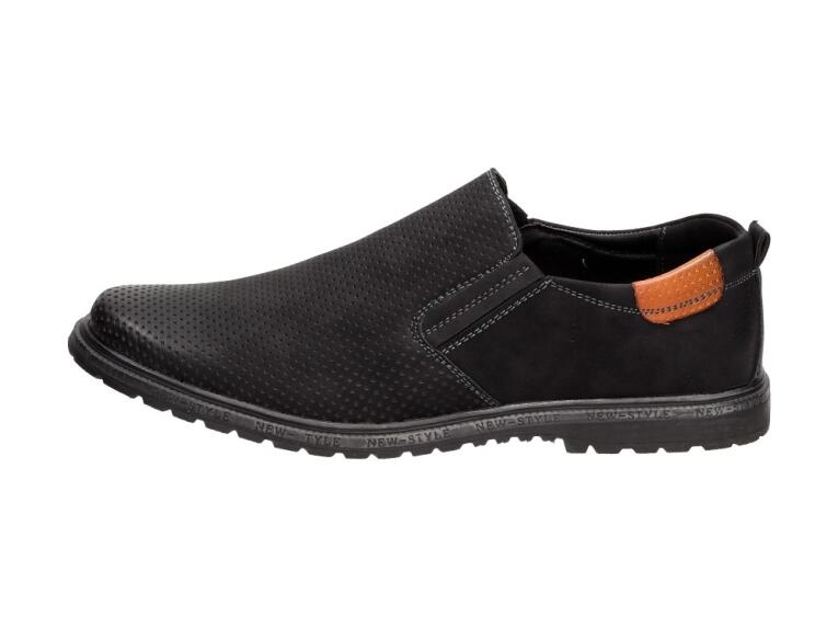Czarne buty męskie, mokasyny Nowacki Dm17-8