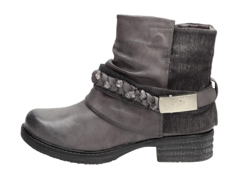 Szare botki, buty damskie Wishot Bt908