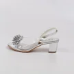Srebrne silikonowe sandały damskie na obcasie z kryształami, transparentne SABATINA 2014-2
