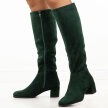 Zielone zamszowe kozaki damskie na obcasie Sergio Leone Kz273