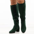 Zielone zamszowe kozaki damskie na obcasie Sergio Leone Kz273