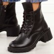 Czarne skórzane botki damskie na traperze Filippo Dbt6501/25