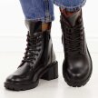 Czarne skórzane botki damskie na traperze Filippo Dbt6501/25