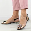 Różowe silikonowe sandały damskie na obcasie z kryształami, transparentne Dia 383