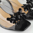 Czarne silikonowe sandały damskie na słupku z kryształami, transparentne POTOCKI 16016
