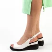 Białe sandały damskie na koturnie SERGIO LEONE SK853
