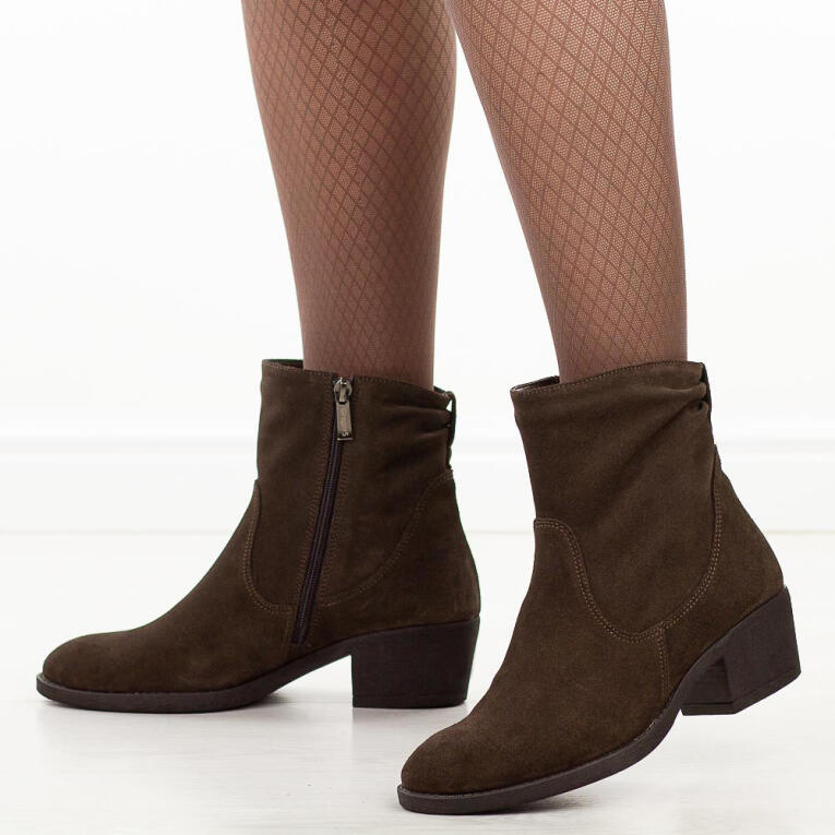 Czekoladowe zimowe Polskie kowbojki damskie Gregors 869