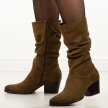 Khaki kowbojki damskie, kozaki na obcasie Vinceza 58597