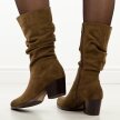 Khaki kowbojki damskie, kozaki na obcasie Vinceza 58597