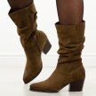 Khaki kowbojki damskie, kozaki na obcasie Vinceza 58597