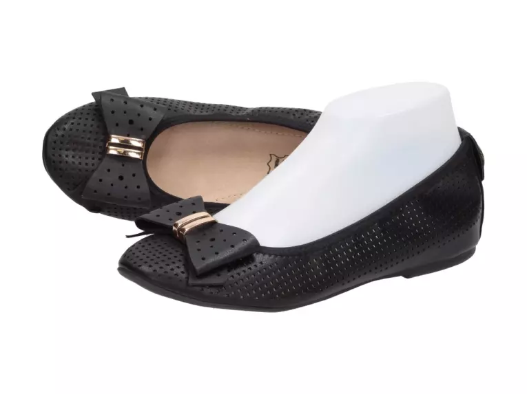 Czarne baletki damskie Vinceza Dp515 Koturna