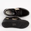Czarne skórzane sneakersy damskie na koturnie S.BARSKI 22477