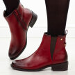 Czerwone płaskie botki damskie M.Daszyński Sa198-30