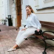 Beżowe ażurowe zamszowe mokasyny damskie Potocki 23300