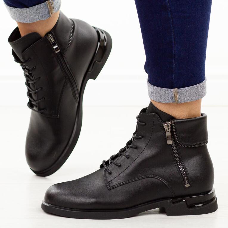 Czarne skórzane botki damskie T.Sokolski Z25-125