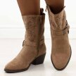 Khaki zamszowe botki damskie M.Daszyński 1921-47