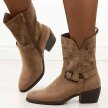 Khaki zamszowe botki damskie M.Daszyński 1921-47