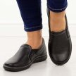 Czarne skórzane Polskie półbuty damskie Deoni 623