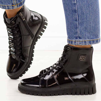 Czarne skórzane botki damskie Filippo Dbt7273/25