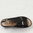 Czarne skórzane sandały damskie na koturnie JEZZI 4896