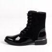 Czarne sznurowane botki damskie FILIPPO DBT3229/21 SKÓRA LAKIER