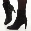 Czarne zamszowe botki damskie na szpilce Jezzi asa271-1