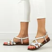 Białe płaskie sandały damskie Sergio Leone Sk073H