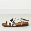 Białe płaskie sandały damskie Sergio Leone Sk073H