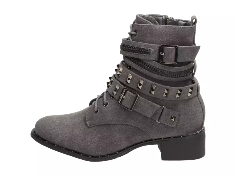 Szare botki damskie, sztyblety Vices 6157-6