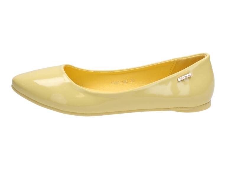 Żółte baleriny lakierowane buty Vices 11037-26