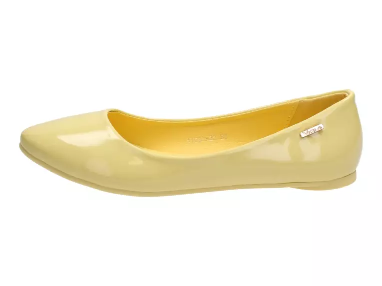 Żółte baleriny lakierowane buty Vices 11037-26