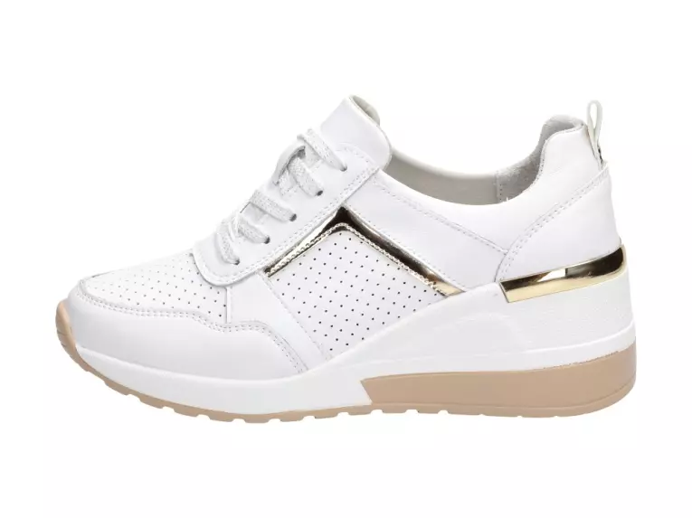 Białe sneakersy damskie S.BARSKI 97627 SKÓRA