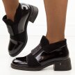 Czarne lakierowane botki damskie Vinceza 58558