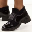 Czarne lakierowane botki damskie Vinceza 58558