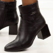 Czarne botki damskie na obcasie M.Daszyński Sa217-18