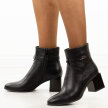 Czarne botki damskie na obcasie M.Daszyński Sa217-18