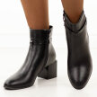 Czarne botki damskie na obcasie M.Daszyński Sa217-18