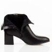 Czarne botki damskie na obcasie M.Daszyński Sa217-18