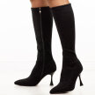 Czarne zamszowe kozaki damskie na szpilce DiA 52-883