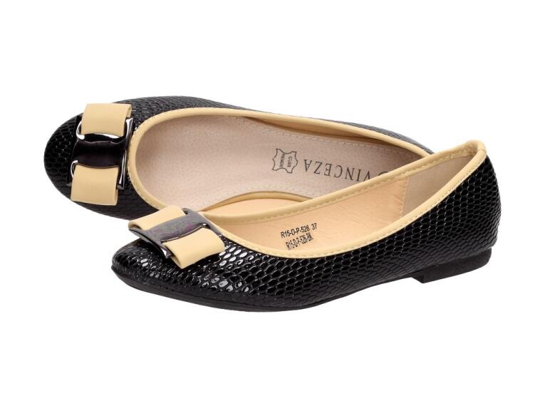 Czarne baleriny damskie  Vinceza Dp526
