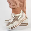 Złote skórzane sneakersy damskie S.BARSKI 21958