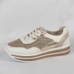 Złote skórzane sneakersy damskie S.BARSKI 21958