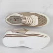 Złote skórzane sneakersy damskie S.BARSKI 21958