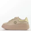 Beżowe skórzane sneakersy damskie na platformie Filippo Dp6058/25