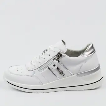 Białe skórzane sneakersy damskie na koturnie Filippo Dp6083/24