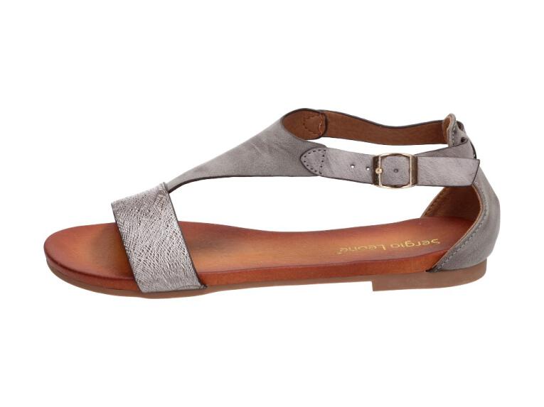 Szare sandały damskie SERGIO LEONE SK020