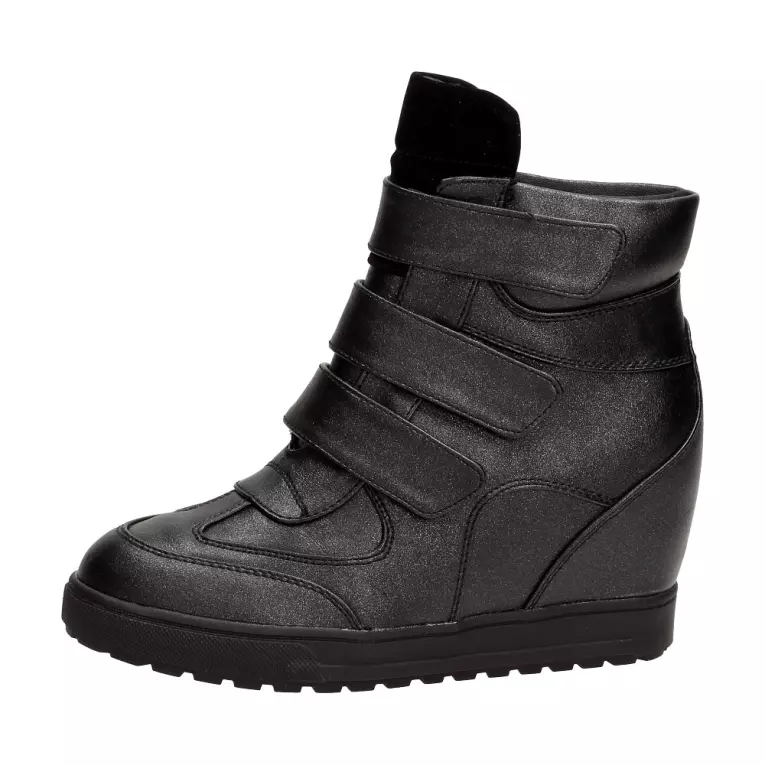 Czarne botki damskie sneakersy J.Star J0094