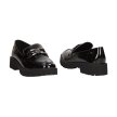 Czarne lakierowane loafersy damskie mokasyny POTOCKI 21069